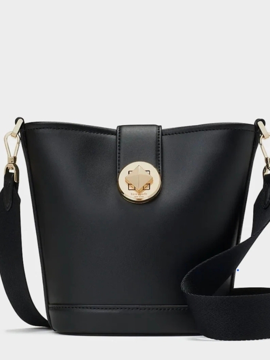 kate spade Handbags - kate spade Black Leather Bucket Crossbody with Gold Hardware